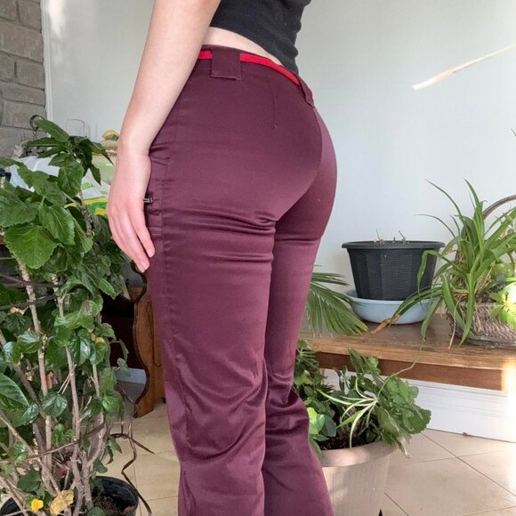 Y2K Liquid X Burgundy Low-rise Pants - Picture 3 of 8